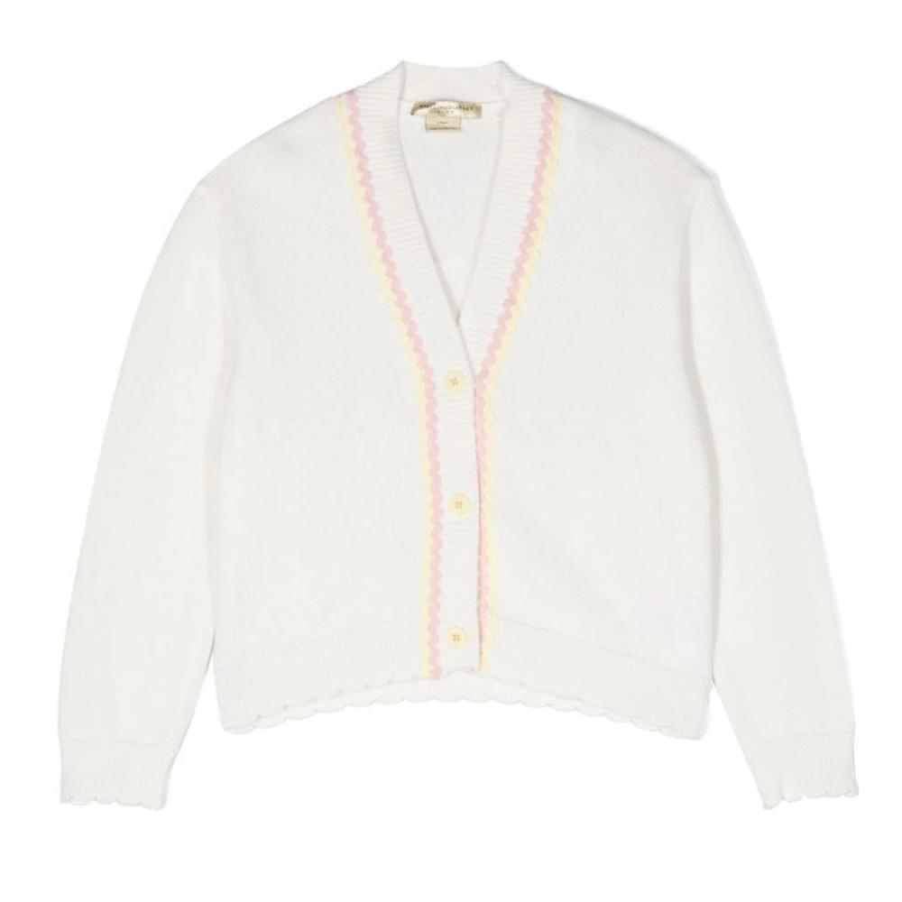Stella McCartney - NWT Girls Ivory Cotton Button-up Cardigan Sweater, Size 5